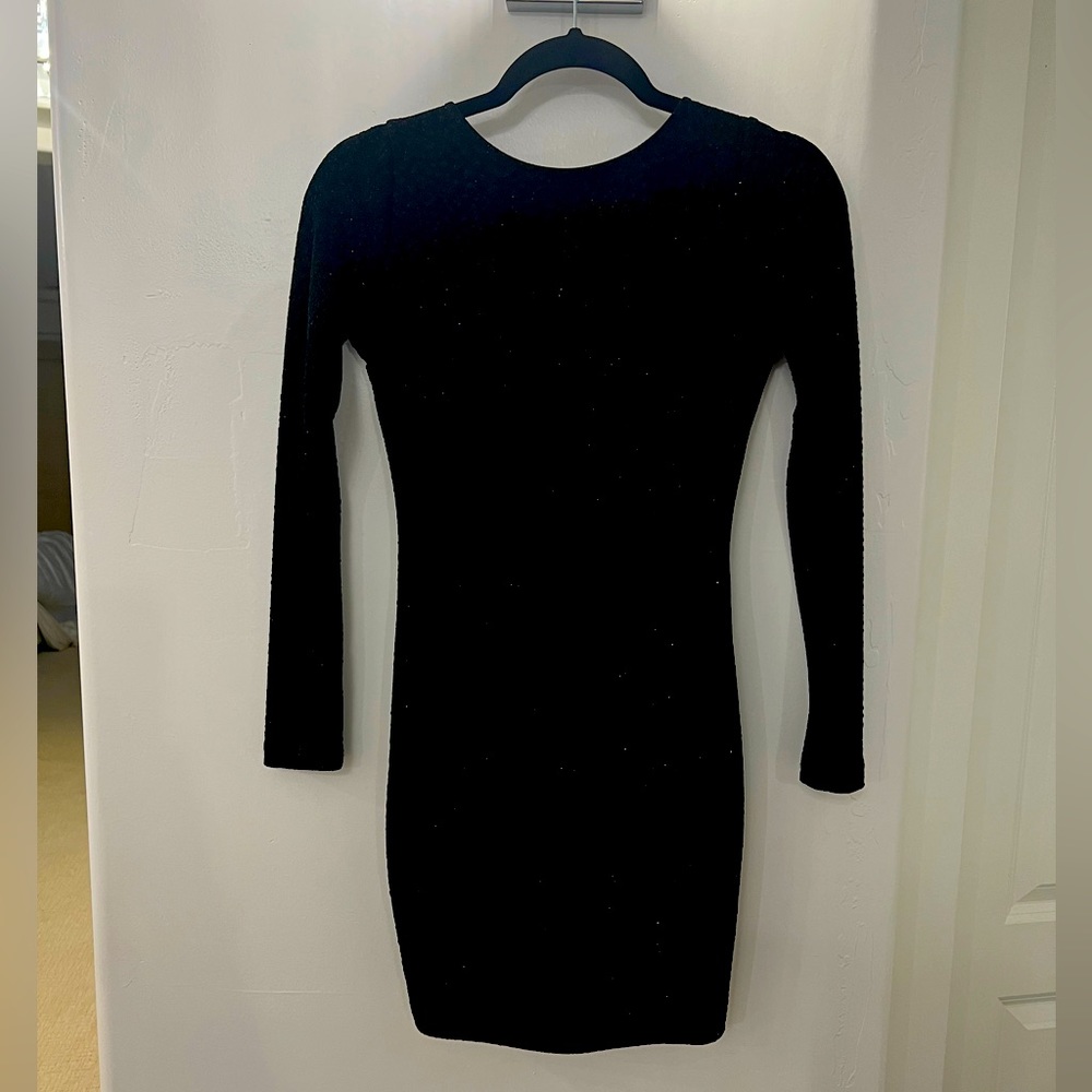 TOBI Long Sleeve Black Mini Dress